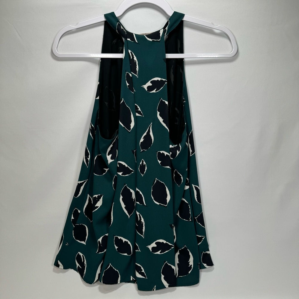 Ann Taylor Loft Women's Sleeveless Blouse Leaf Print XS Leaf Print Tank Shirt - Picture 2 of 5